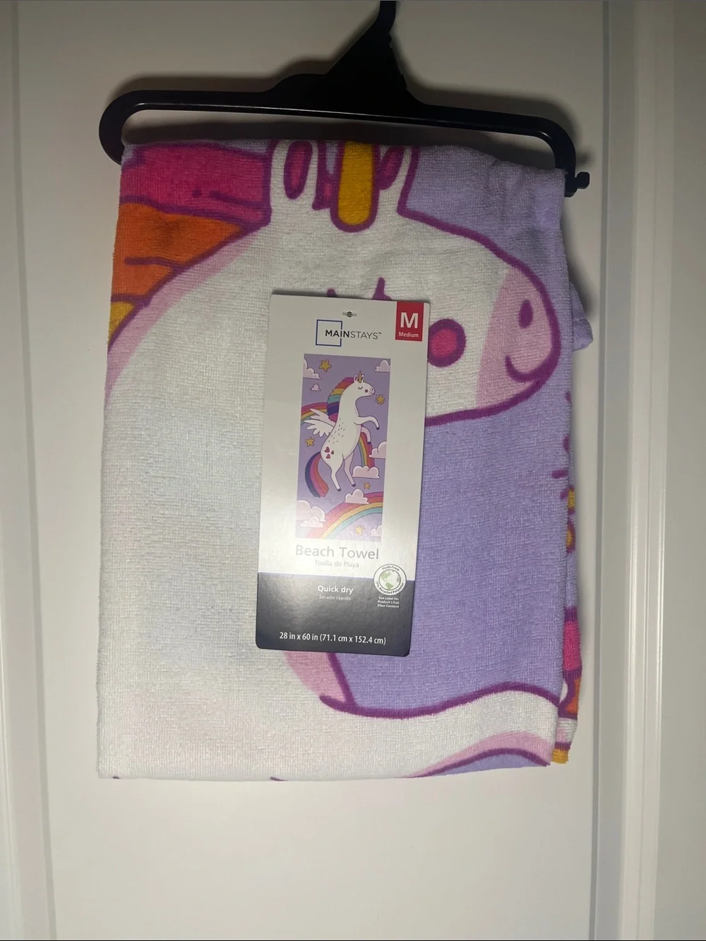 😁 5/$25 Mainstays Kids Unicorn Beach Towel - Pink, Purple & White